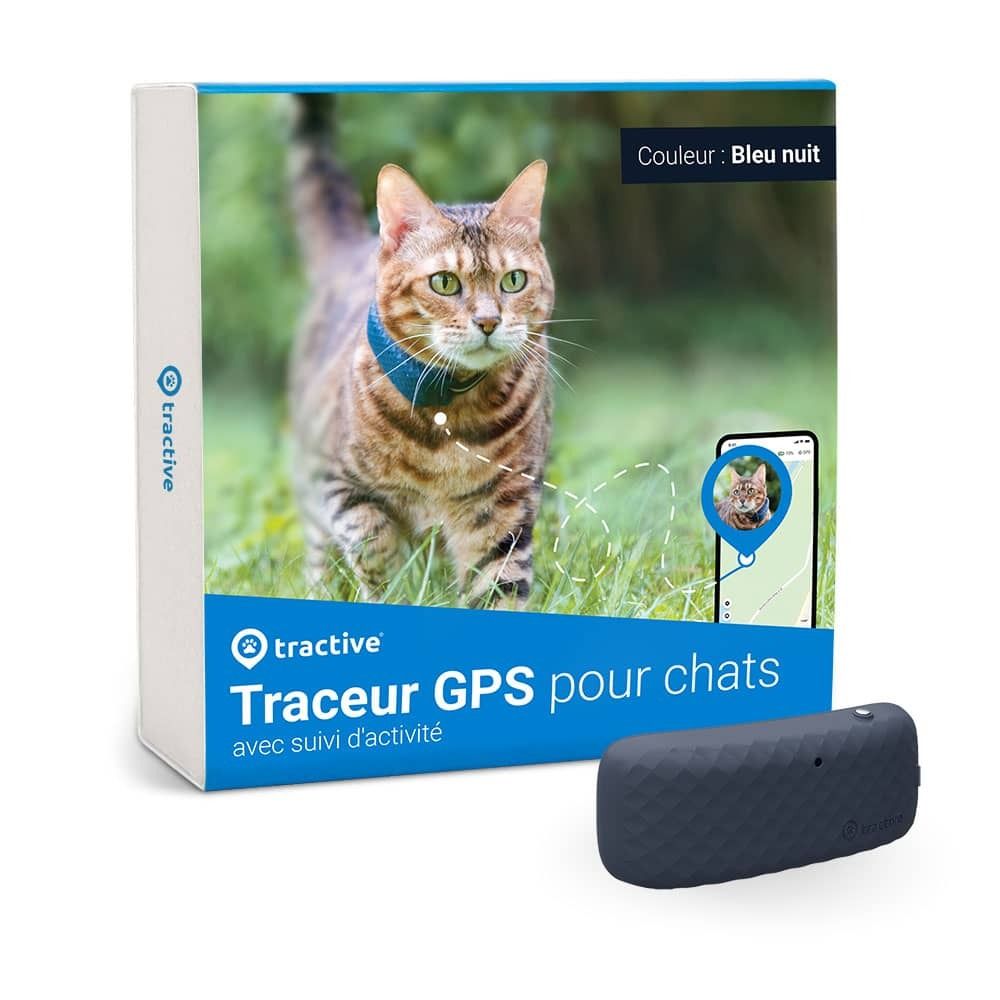 Boîtier traceur GPS chat Cat 4 bleu nuit - Tractive - Animal Valley