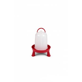 Abreuvoir poule en plastique Eco 3L rouge avec pieds - Gaun