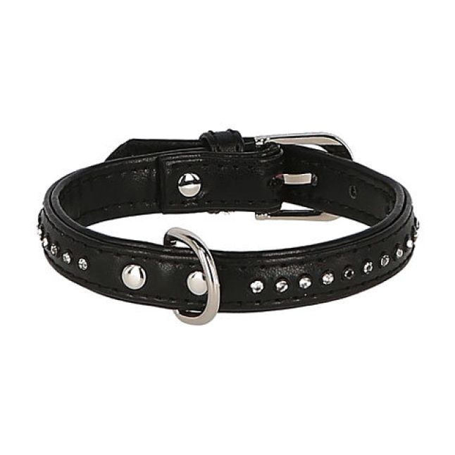 Collier pour chien Diamond noir, 14 mm / 29 - 33 cm