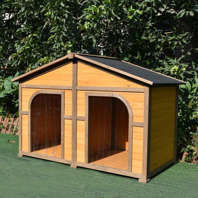Niche pour chien Double toit shingle noir taille XXL