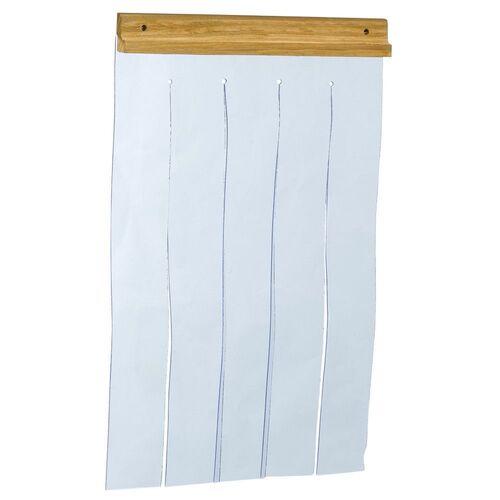 Porte pour niche chien en bois avec lamelles PVC taille 4 (80 x 50 cm)